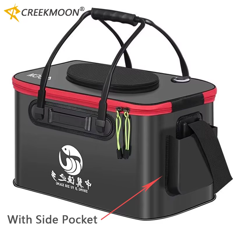 Cubo para peces vivos de EVA plegable con asas de transporte