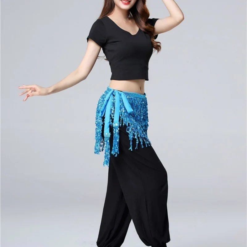 Vestido danza del vientre con cinturón cadera y falda de brillo - imagen 4