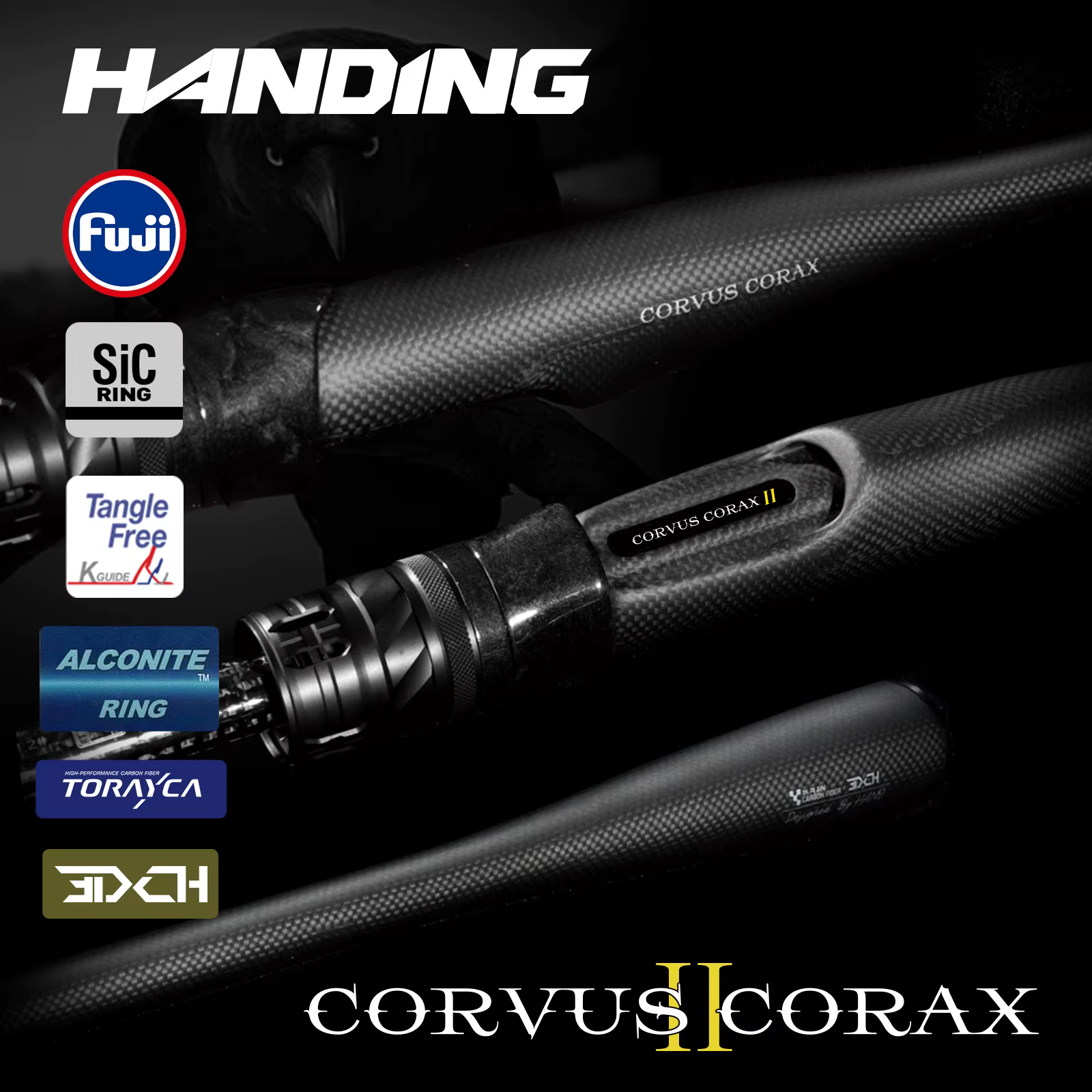 Caña Spinning HANDING Corvus Corax II – Fuji SiC, mango carbono