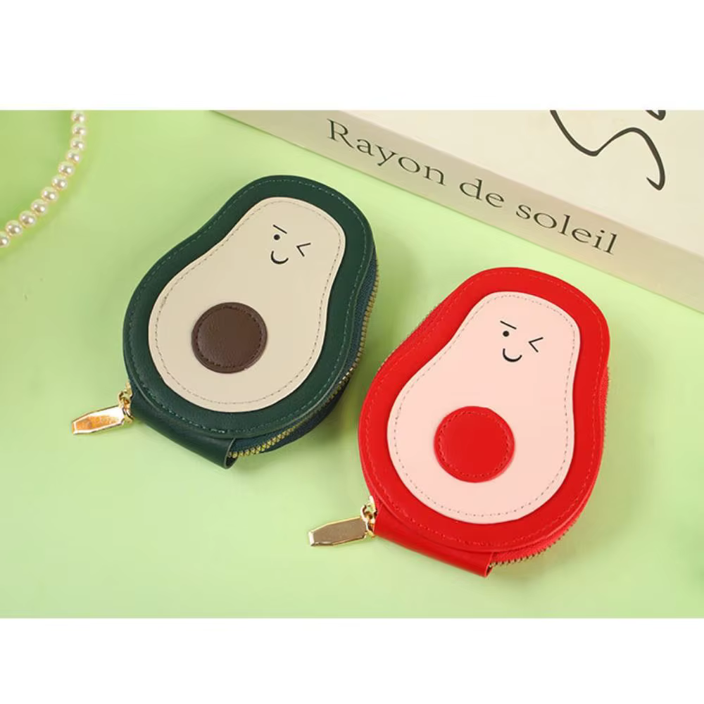 cartera de tarjetas aguacate cuero PU resistente al agua
