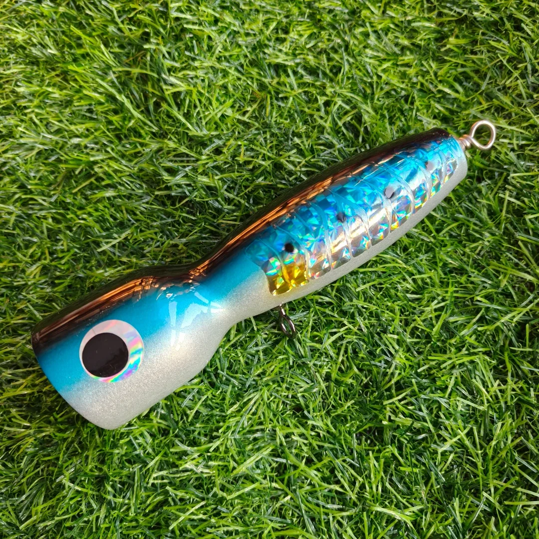 Swolfy Popper Lures 80g/16cm con acabado de madera