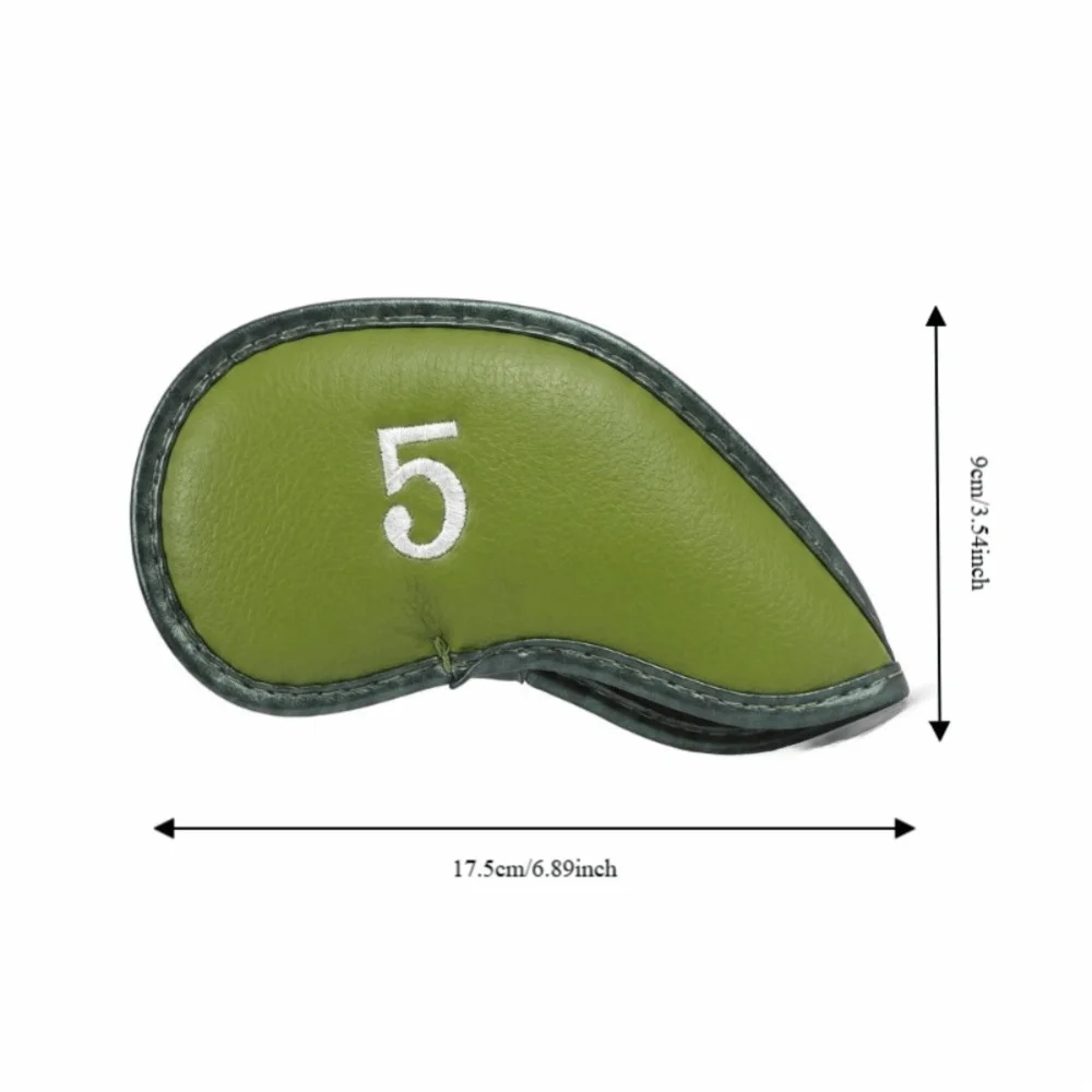 Fundas de PU para hierros de golf con números verdes y forro suave - imagen 2