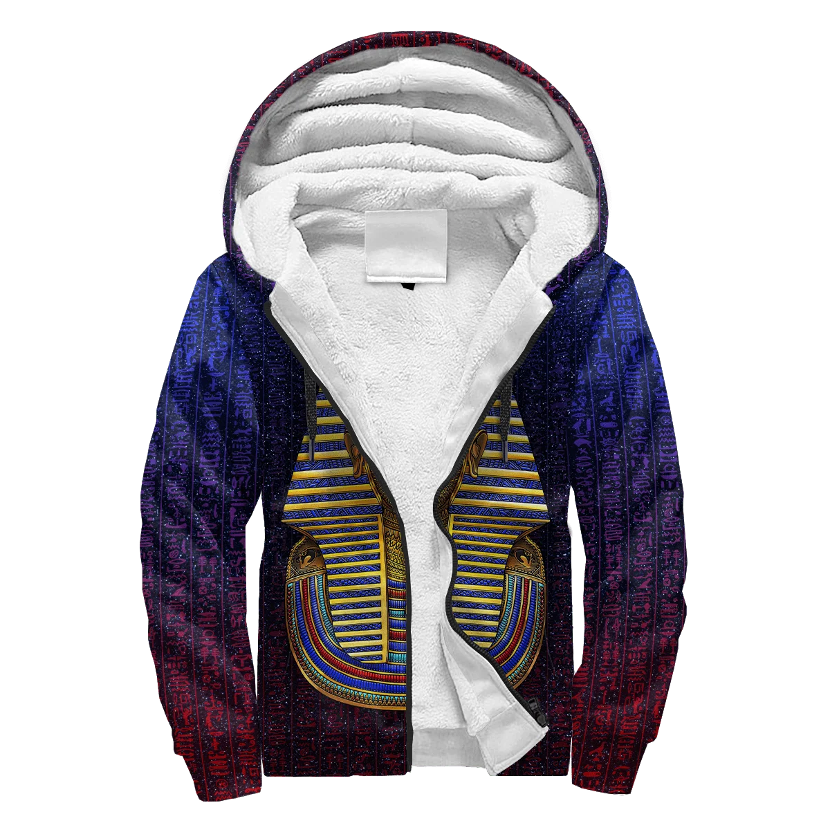 Sudadera con Capucha Antiguo Egipto 3D – Polar Cálido con Cremallera Masculina - imagen 4