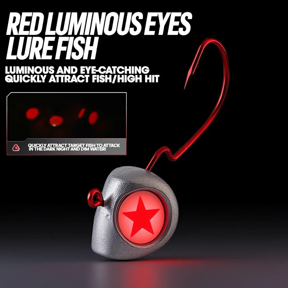 Anzuelos Jig Head con púas luminosos para vinilo – Pesca - imagen 2