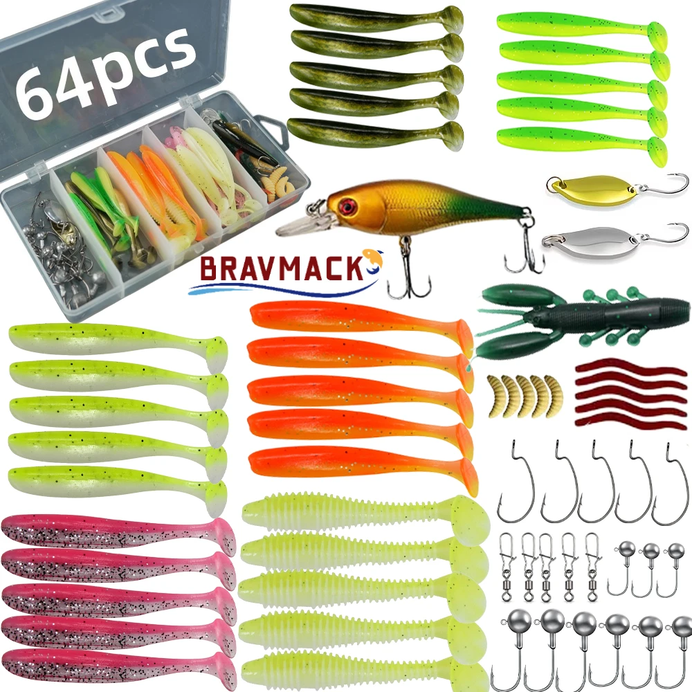 BRAVMACK Señuelos de pesca para lubina y trucha con caja - imagen 5