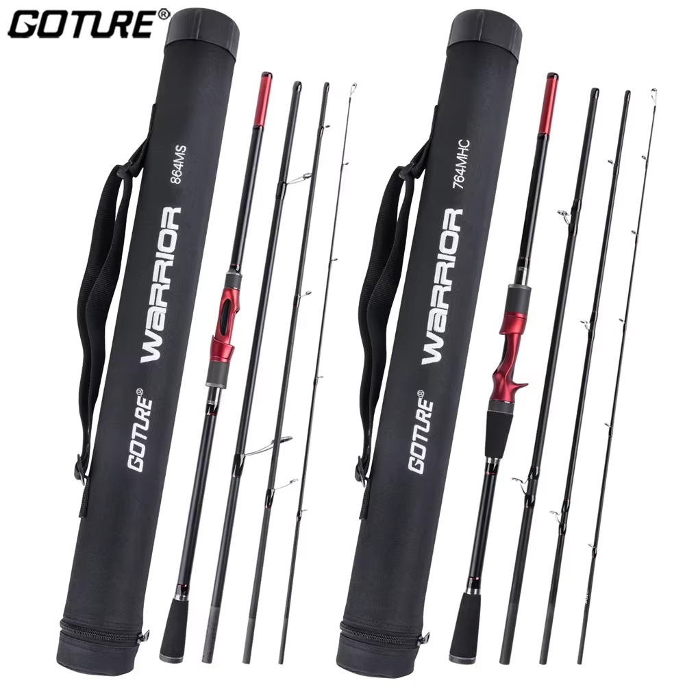 Caña Spinning Goture Fibra de Carbono – para Pesca Salada y Dulce