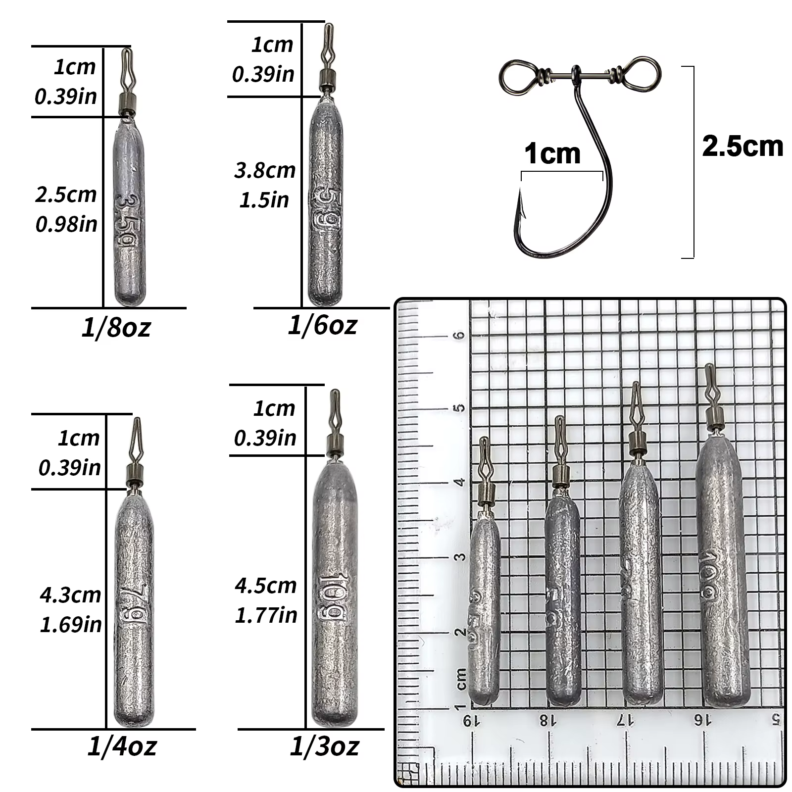 Pesas Drop Shot para lubina, perca y pike – Kit completo de aparejos - imagen 2