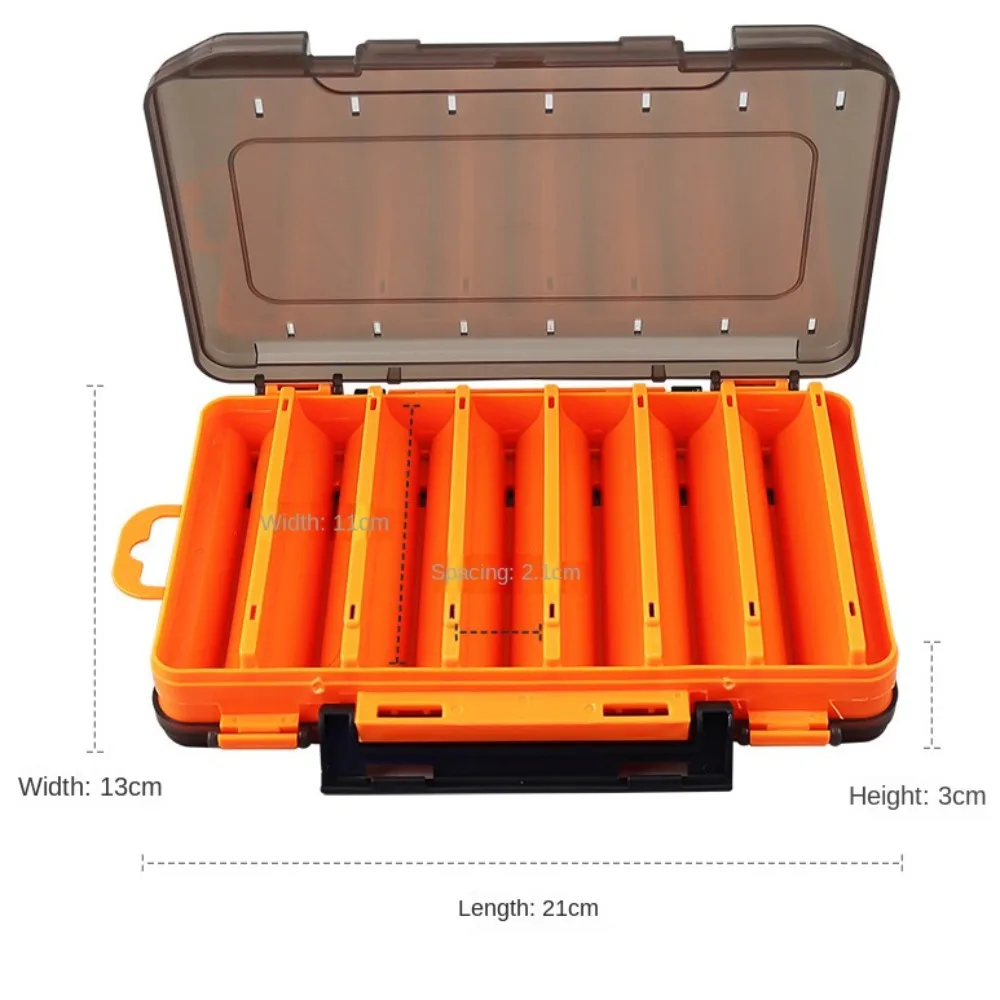 Caja de pesca doble cara con compartimentos