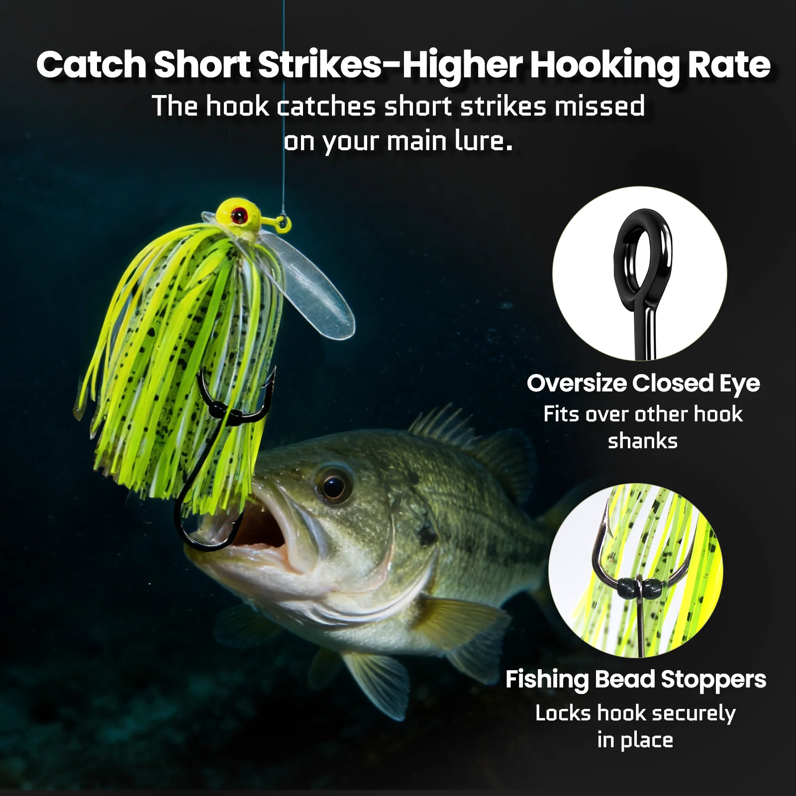 Anzuelos Jig Head FishTrip de acero alto carbono para lubina - imagen 4