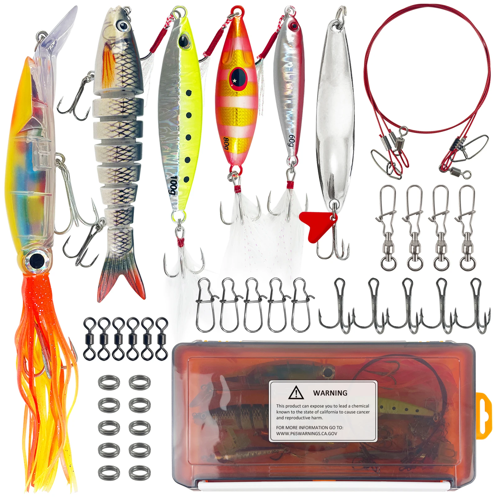 Kit de señuelos calamar FREE FISHER mixtos marinos que se hunden - imagen 5