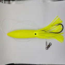 Señuelo pulpo de calamar grande con acero inoxidable y teaser tiburón