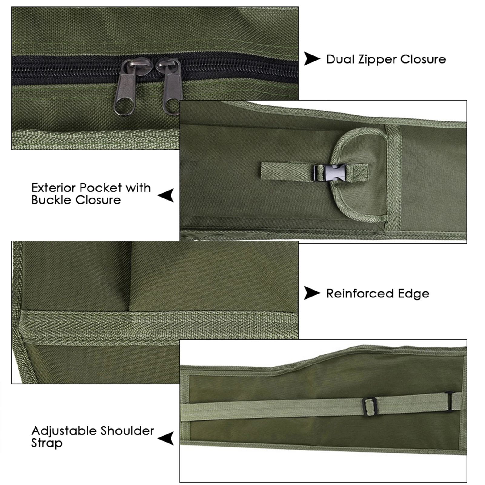 Funda para cañas plegable de viaje con correa y protección Oxford - imagen 4