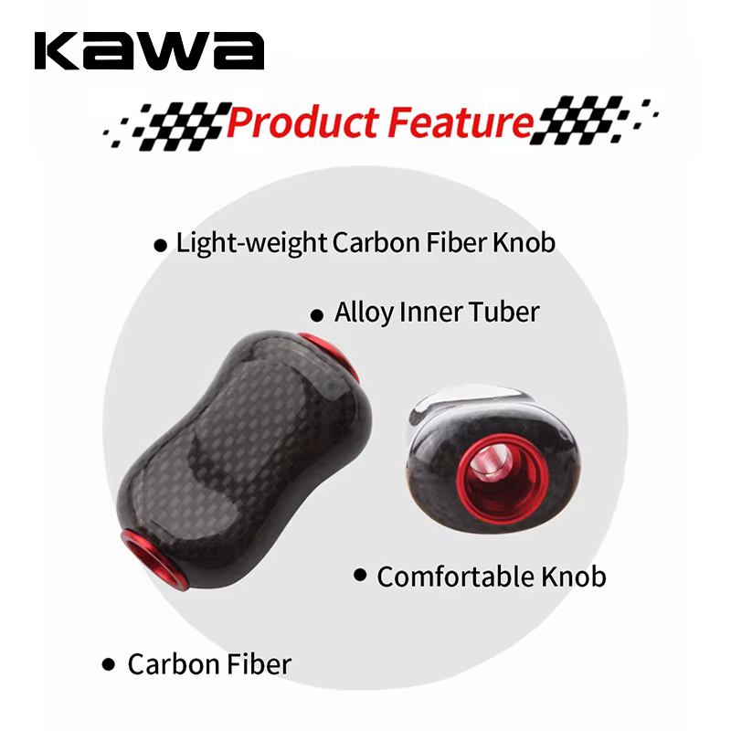 Pomo de carbono Kawa para carrete de pesca – Perilla con rodamientos - imagen 2