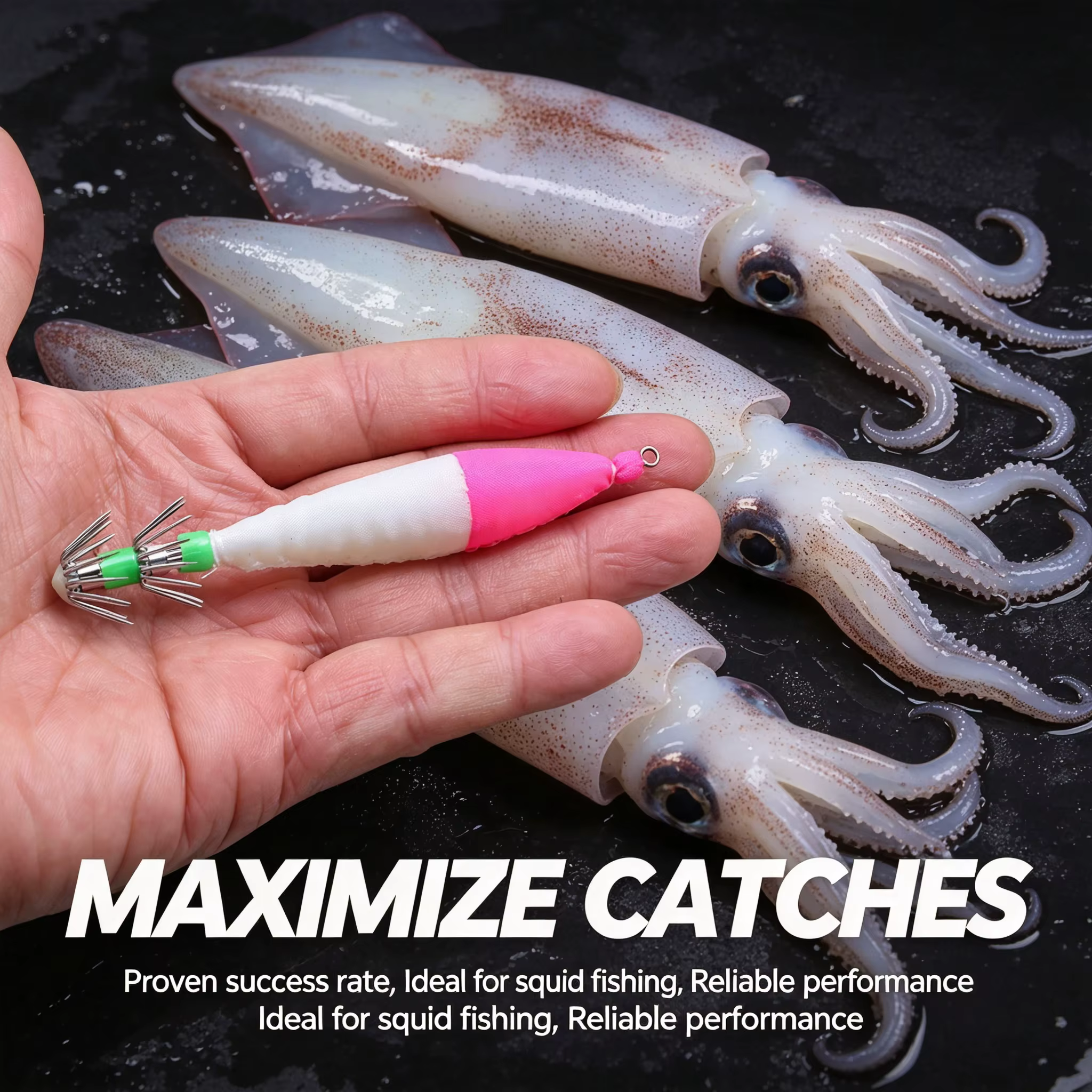 Señuelos Calamar Noctilucentes 3D Pesca Costera