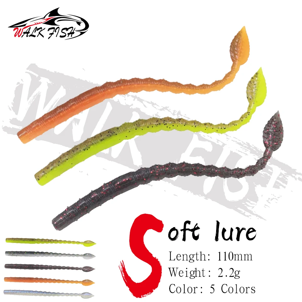WALK FISH Vinilo worm flotante plano para trucha