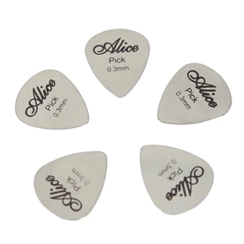 Púas de guitarra duraderas plateadas para bajo y ukelele