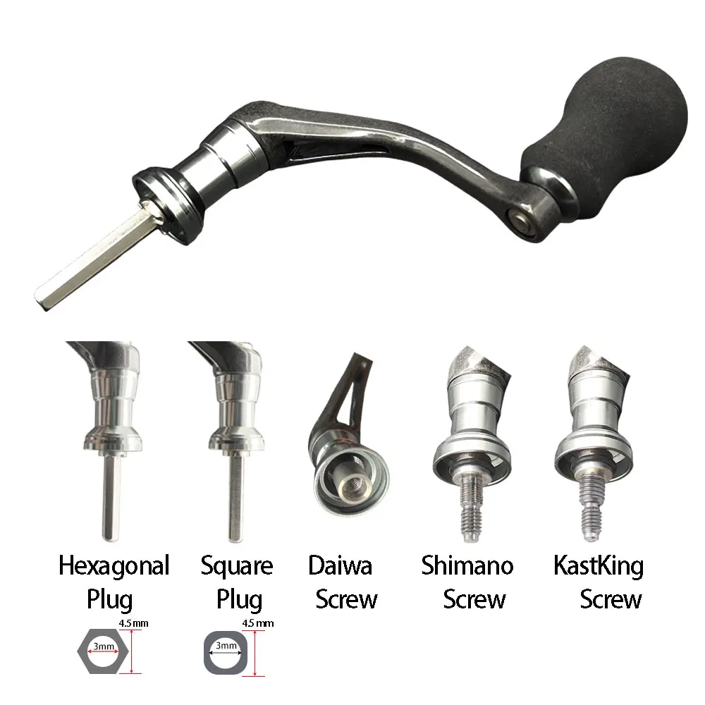 Manivela de pesca de carbono con perilla de EVA para carretes DAIWA SHIMANO KASTKING