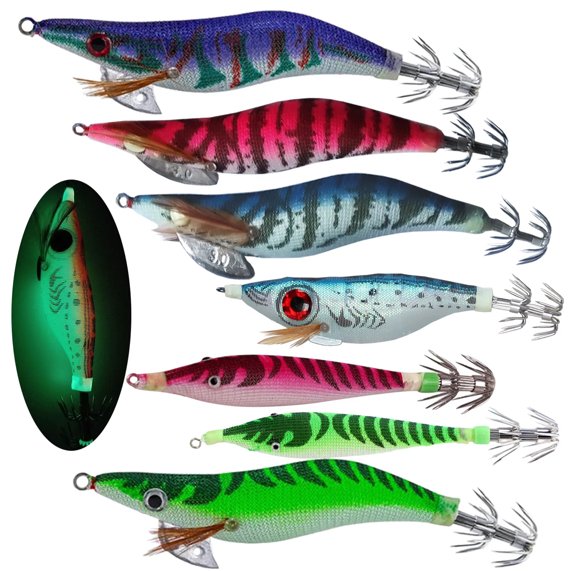 Jig de calamar Fisher Gratis luminoso para pesca en mar salado - imagen 3