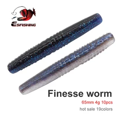 ESFISHING Señuelo Lucio Bass – Gusano Silicona 65mm