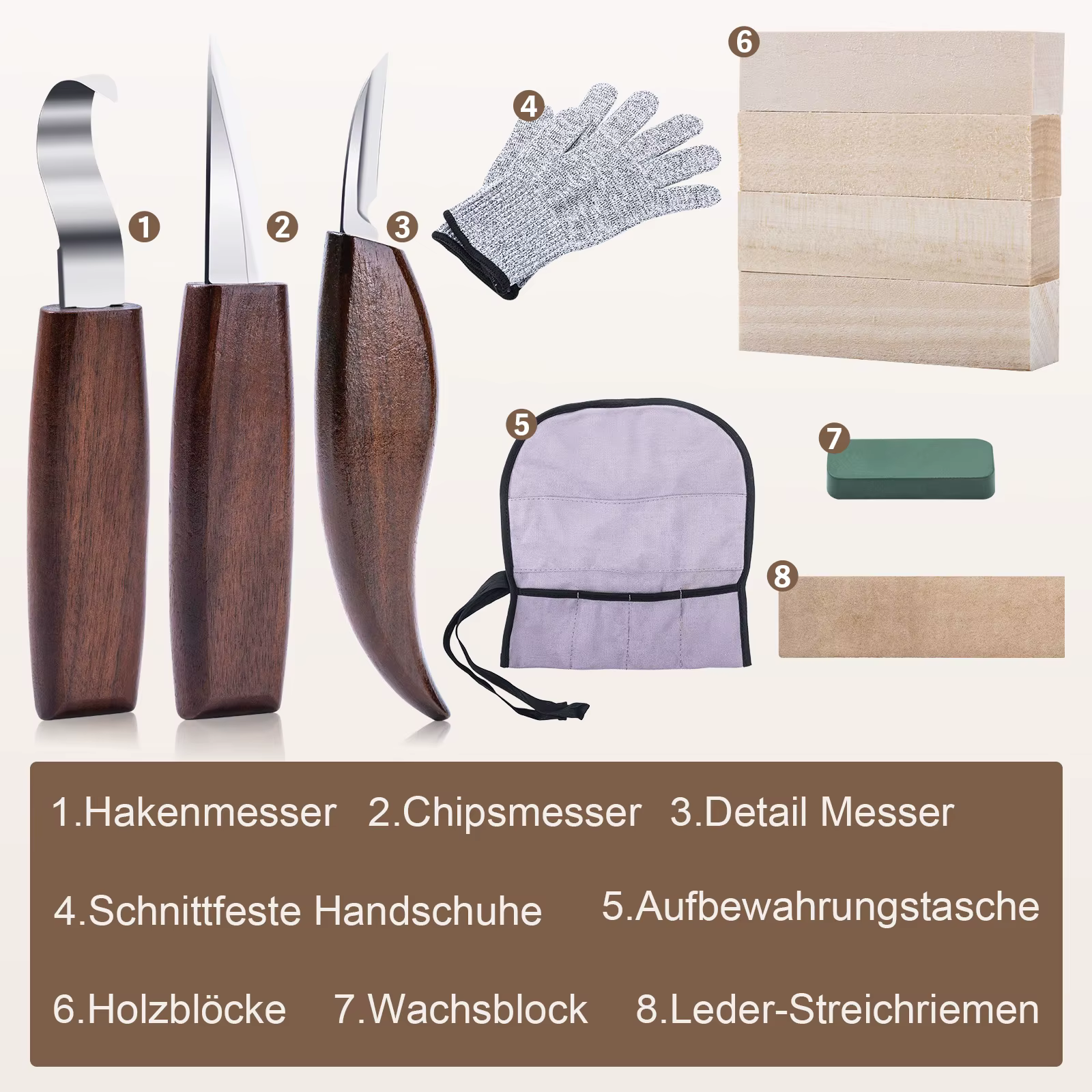 Changemore Kit tallado señuelos – Cuchillos guantes resistentes - imagen 2