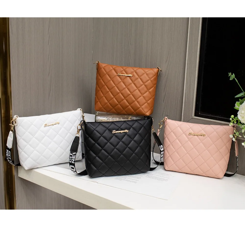 Bolso bandolera de cuero PU con bordado Lingge y correa impresa - imagen 5
