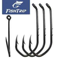 Anzuelos EWG doble púas FishTrip de acero alto carbono en V