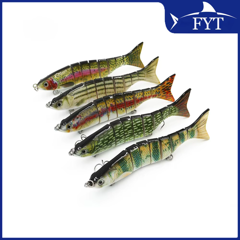 Swumbait realista 8 segmentos – Crankbait duro 18cm con anzuelos