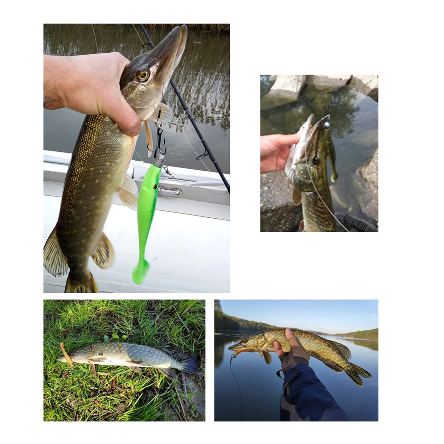 ESFISHING Señuelos blandos Hog Shad para pesca marina swimbait - imagen 3