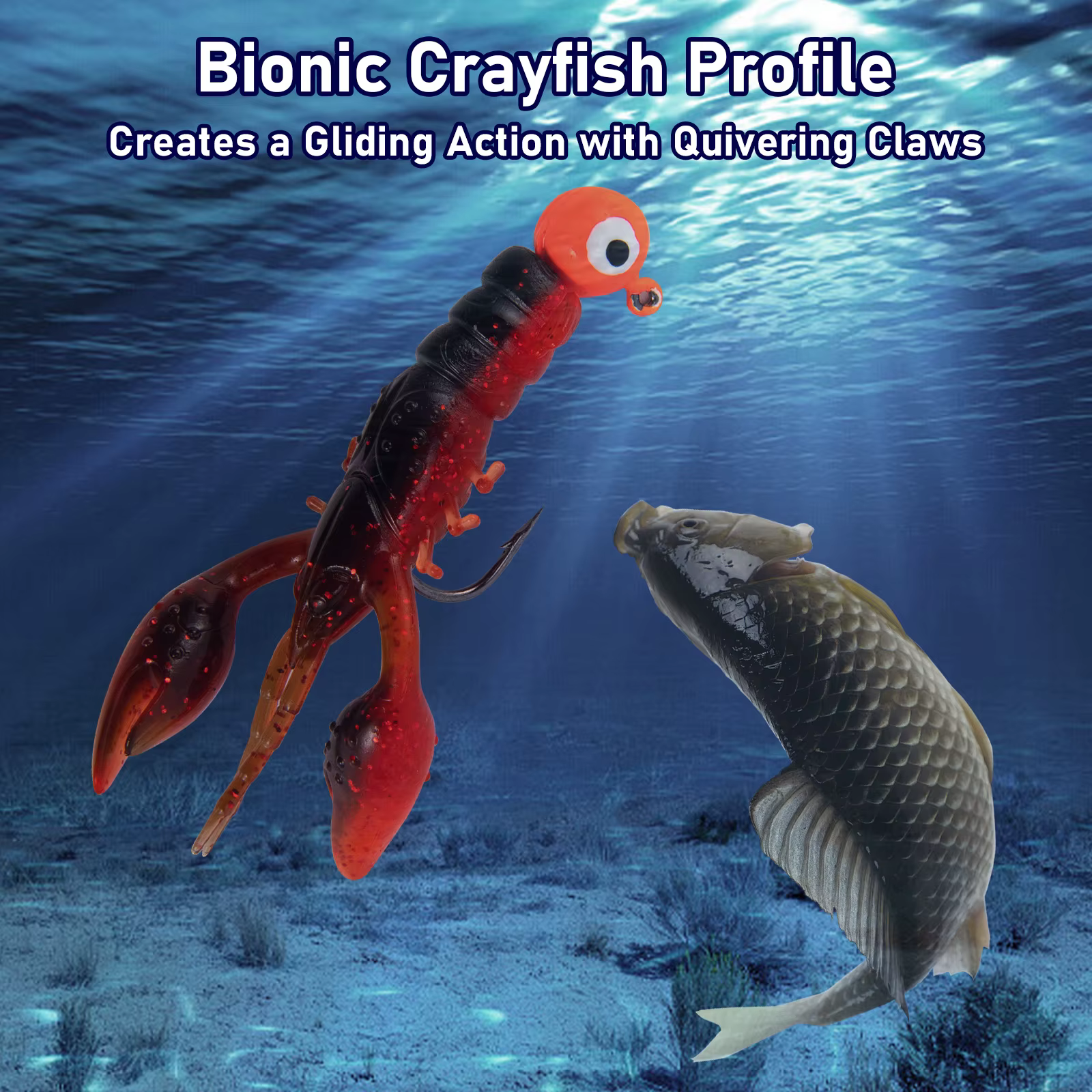 Señuelo de cangrejo suave 6,5 cm – Swimbait para lubina y depredadores - imagen 3