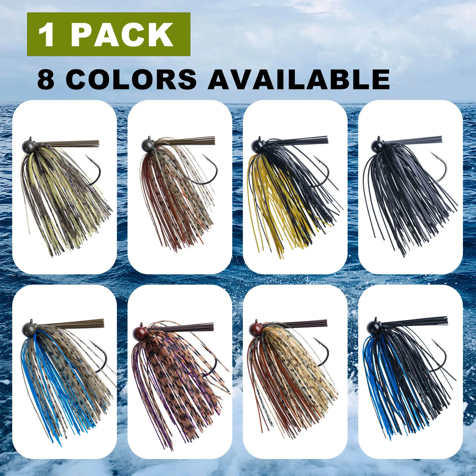 Goture señuelo jig de tungsteno con falda silicona anti-enredos - imagen 3