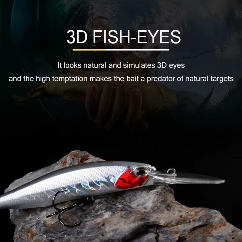 BEARKING Wobbler Minnow – Señuelo duro con peso magnético - imagen 4