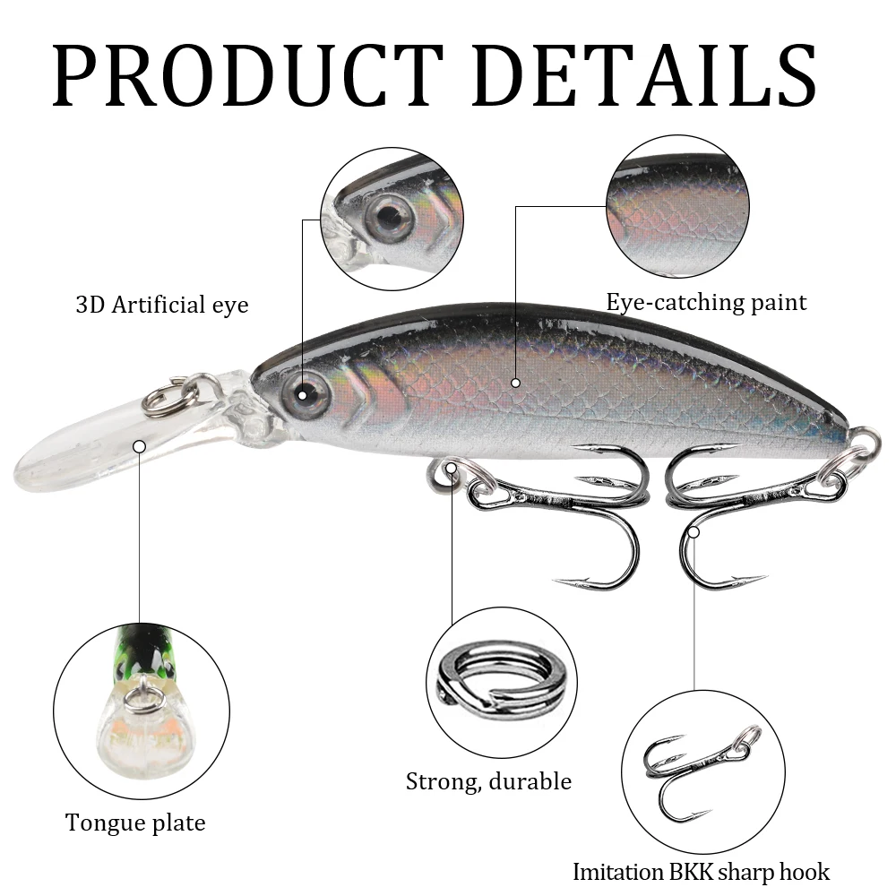 Crankbait Minnow Señuelo de Pesca para Lucio y Trucha - imagen 5