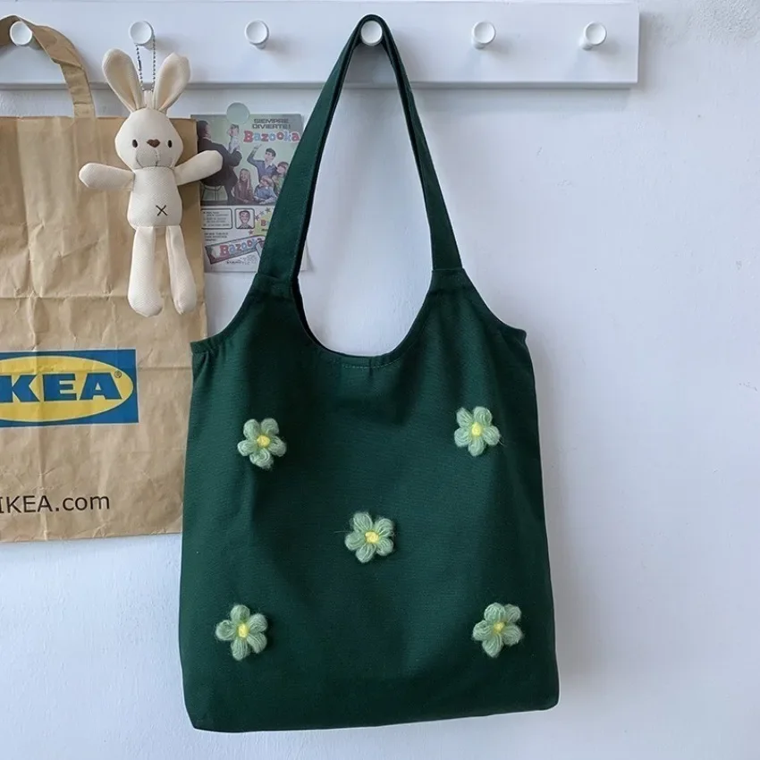 Bolso bandolera de lona con estampado floral minimalista - imagen 5