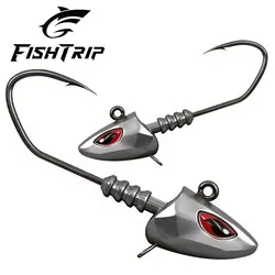 Cabezas de Jig para vinilo FishTrip con ojos 3D rojos – lubina