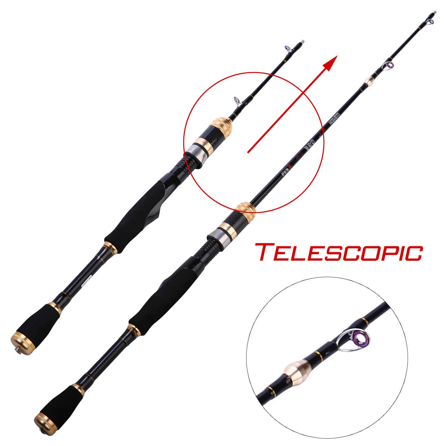 Sougayilang Caña telescópica fibra de carbono - imagen 3