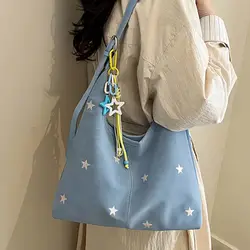 Bolso Hobo de Cuero PU con Estampado Estrellas – Gran Capacidad y Bandolera