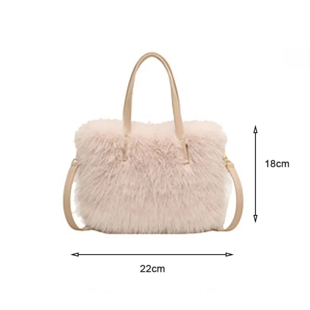 Bolso de hombro esponjoso de piel sintética
