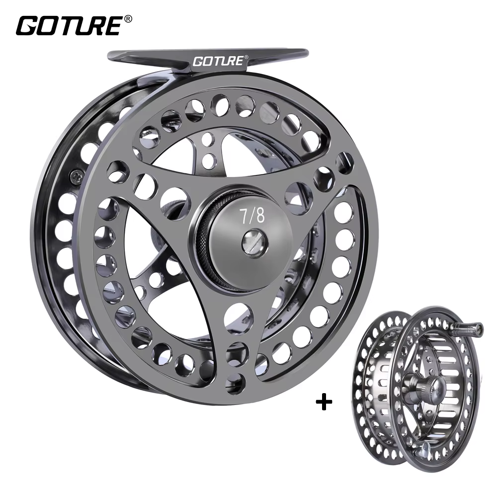 Carrete de pesca a mosca Goture CNC de gran diámetro multifunción