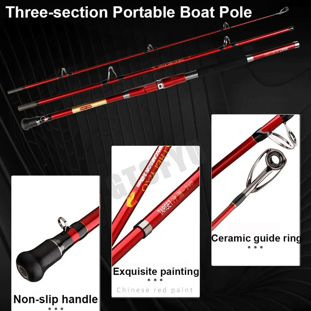 Caña de spinning carbono portátil – Surf, jigging y trolling - imagen 4