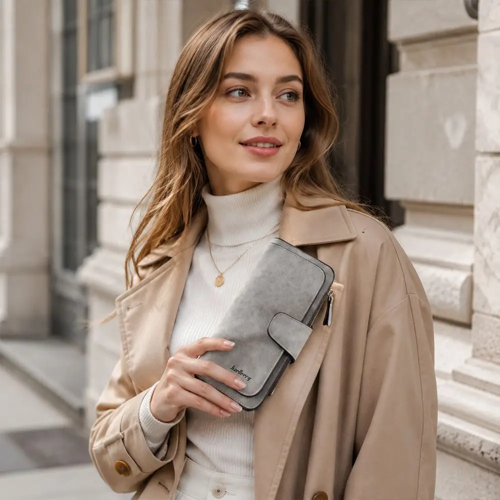Cartera mujer cuero PU con ranuras para tarjetas y monedero - imagen 4