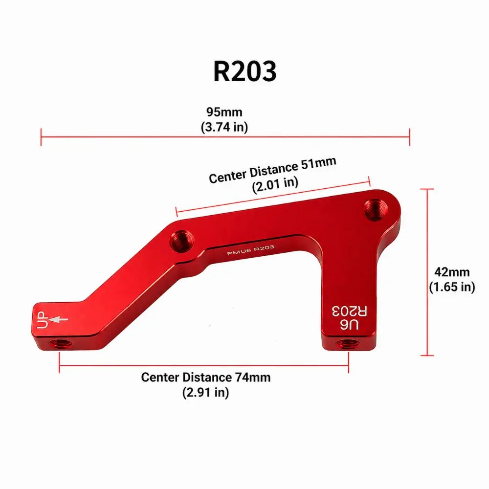 Adaptador caliper freno de disco CNC rojo con montaje IS - imagen 4