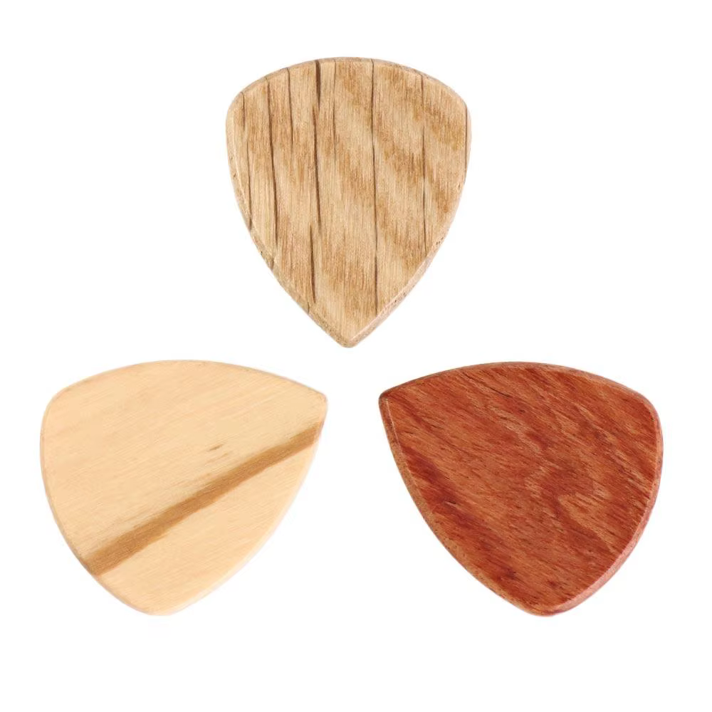 Púa guitarra acústica madera sándalo rojo negro forma corazón - imagen 3