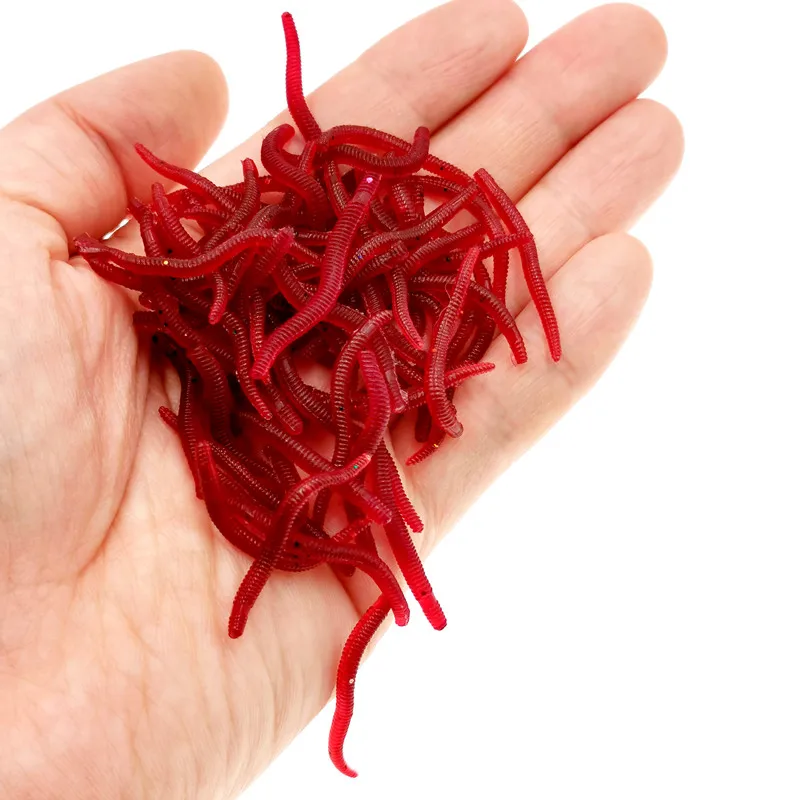 Vinilo realista rojo - Señuelo gel sílice para pesca - imagen 3