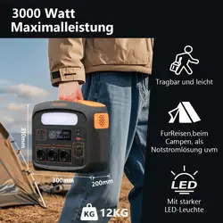 N1200 Powerstation LiFePO4 portátil para uso exterior y camping