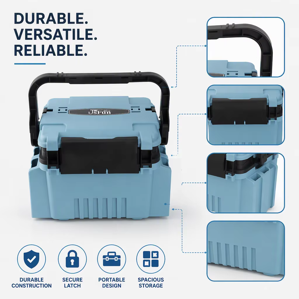 Caja de Aparejos de Pesca Impermeable con Asa – 2 Compartimentos para Señuelos y Anzuelos - imagen 2
