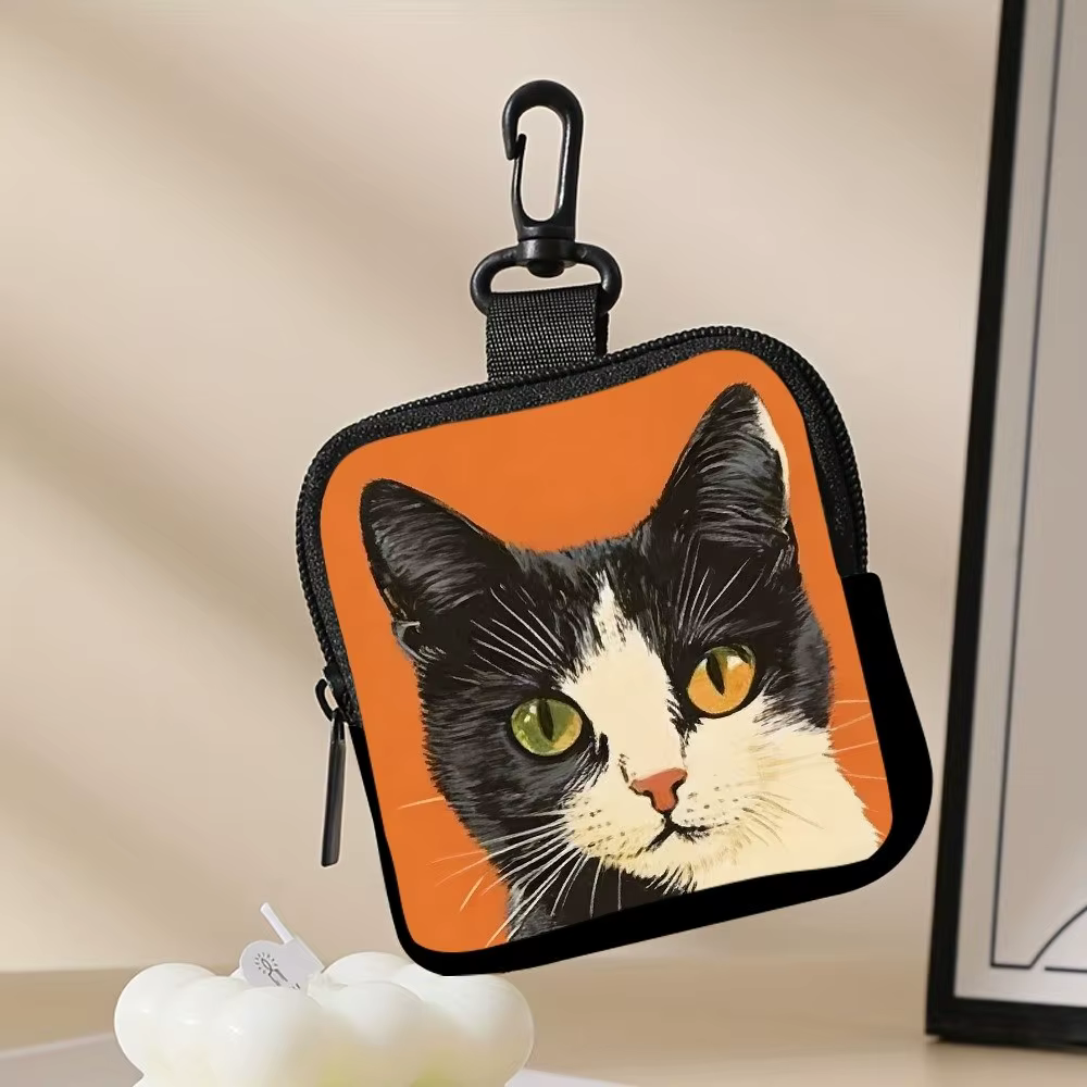Monedero Mini con Diseño de Gato en PVC – Resistente al Agua y Portátil