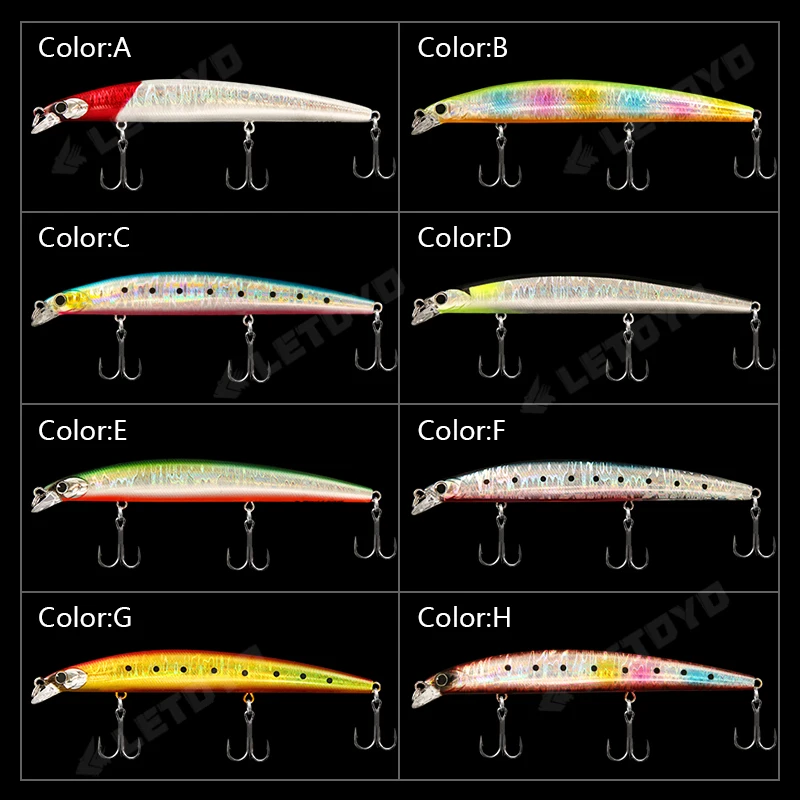LETOYO Wobbler Jerkbait Minnow Sinking 120-140mm para lucio - imagen 3