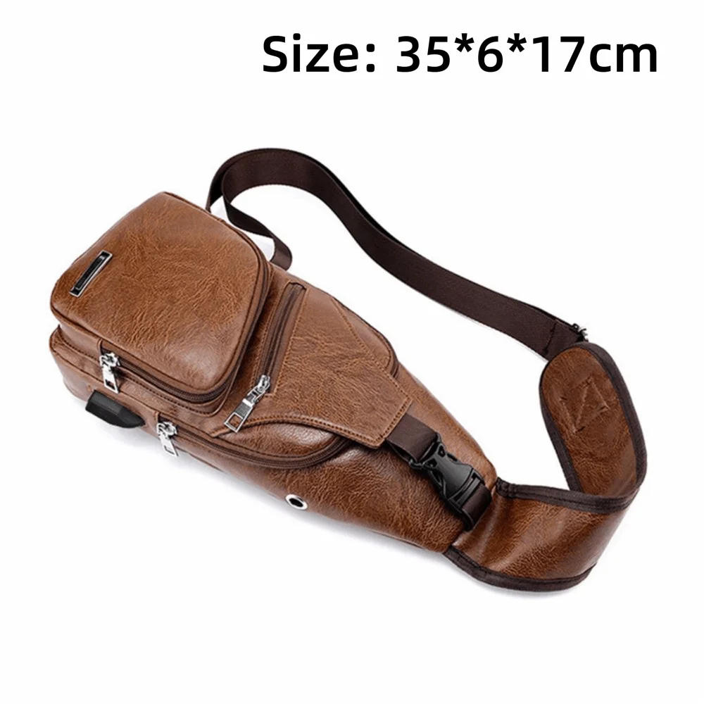 Bolso bandolera impermeable de PU para hombre – uso casual - imagen 3