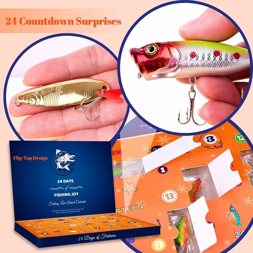 Calendario Adviento pesca 24 días con señuelos – Regalo Navidad - imagen 5