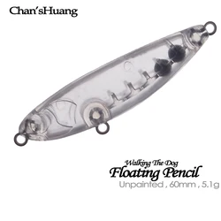 Chan'sHuang Walking Dog 6cm – Señuelo flotante superficie blanco